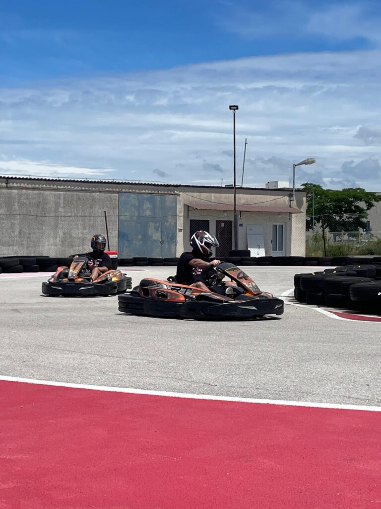 Racer in a left corner